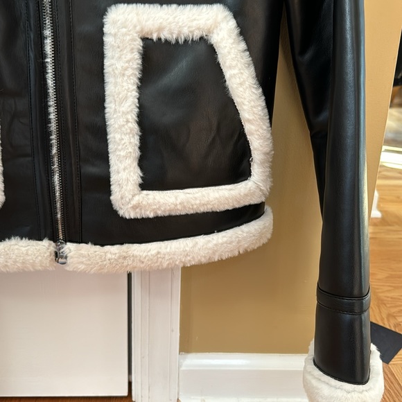 Brand new French Connection leather fur jacket - Picture 3 of 11